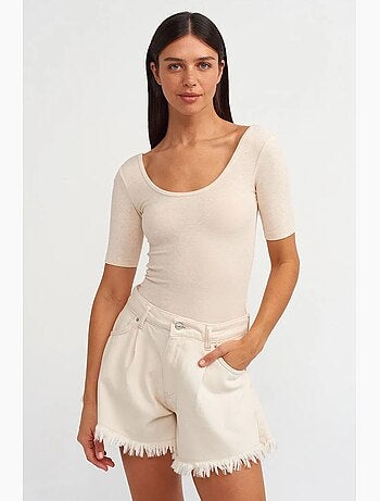 Unitard slim fit em mistura de algodão dilvin