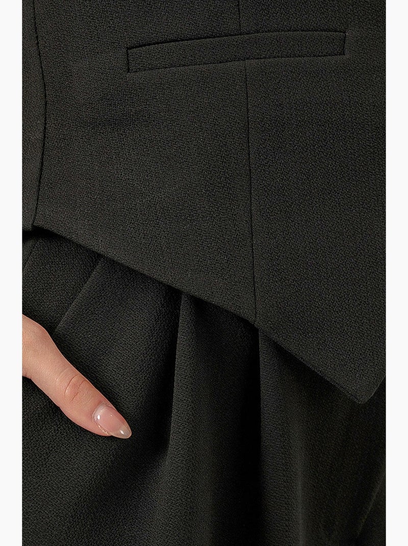V-neck buttoned cotton-polyester vest bdart Preto - Kiabi