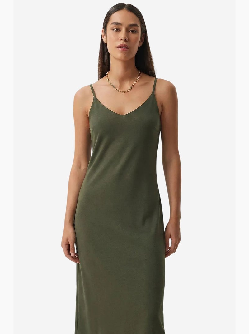 V-neck midi slip dress istanbul Cáqui - Kiabi