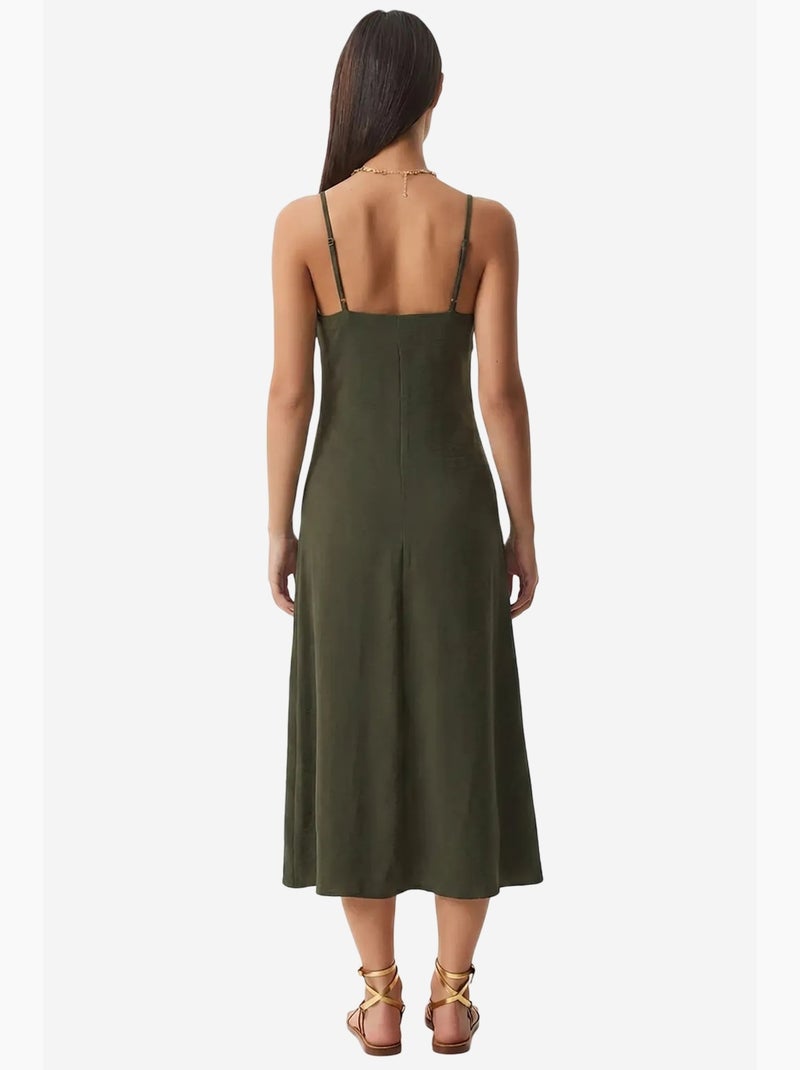 V-neck midi slip dress istanbul Cáqui - Kiabi