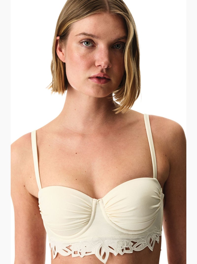 Valeria half band top de biquíni penti Creme - Kiabi