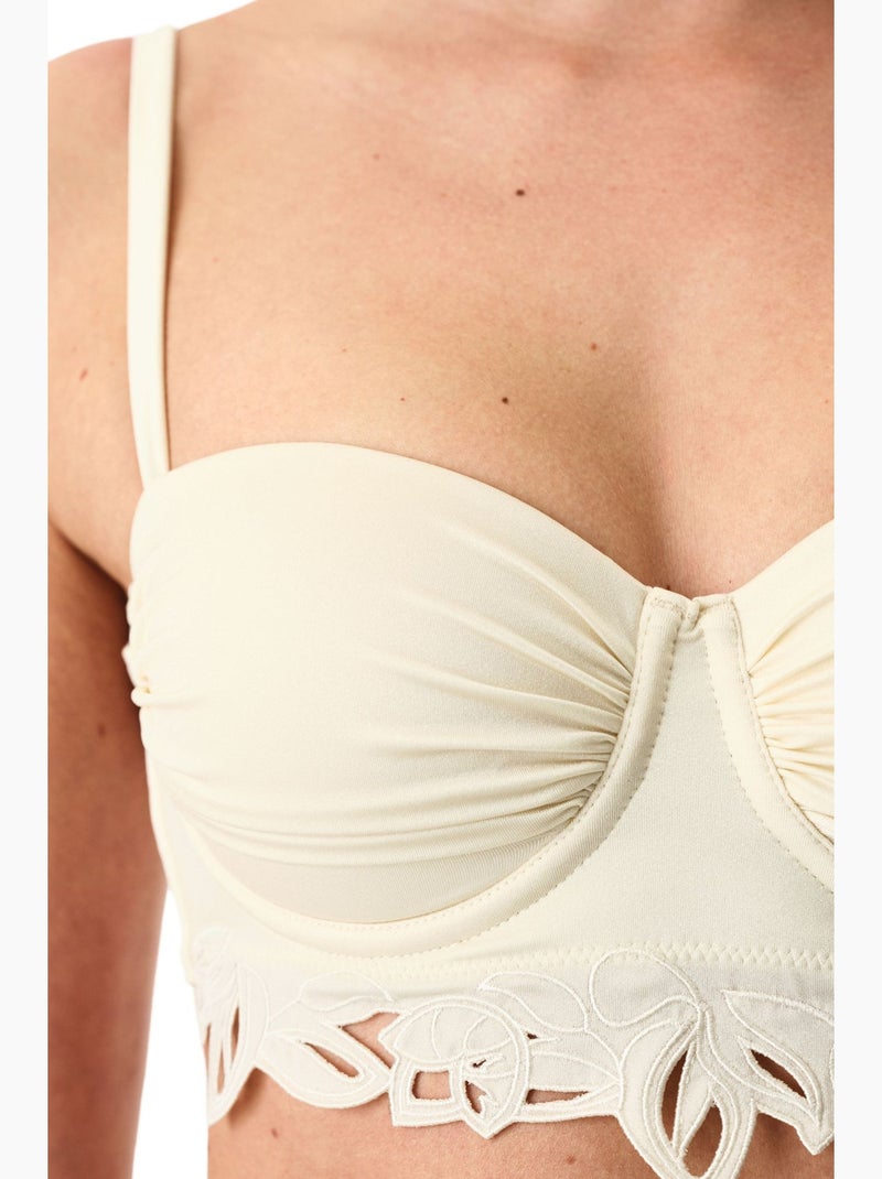 Valeria half band top de biquíni penti Creme - Kiabi