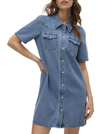Vero moda austin - robe de ganga azul para mulher