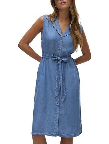 Vero moda bree - robe de ganga azul para mulher