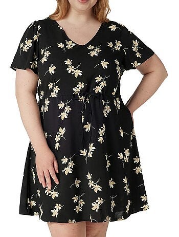 Roupão Feminino Vero Moda CURVE Easy com Padrões Bege/Rosa