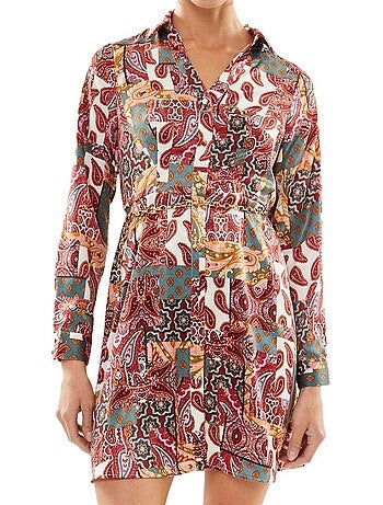 Vero Moda Dita - Robe Vermelha com Padrões para Mulher