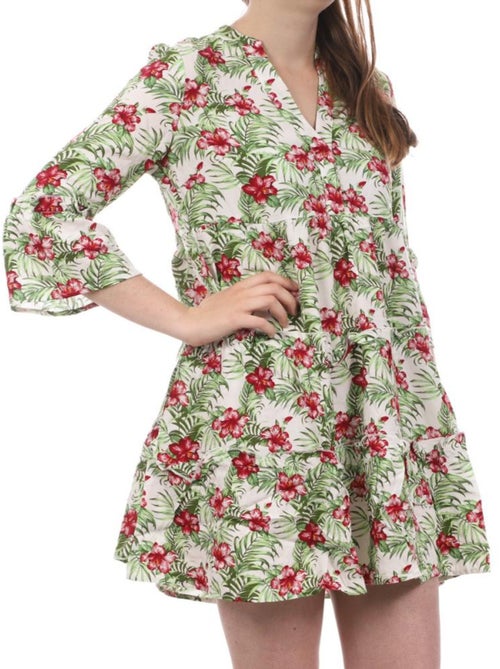 Vero Moda Easy: Robe Branca com Flores para Mulher - Kiabi Vero Moda Easy: Robe Branca com Flores para Mulher - Kiabi