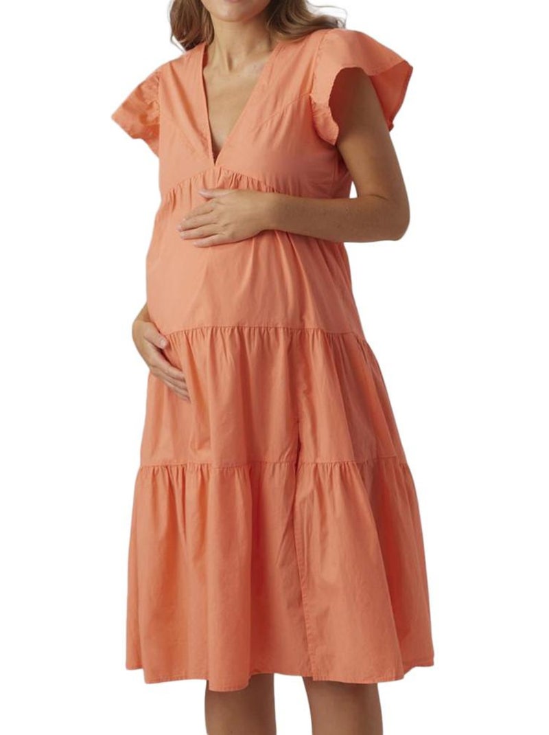 Vero Moda Jarlotte - Robe de Gravidez Coral para Mulher Rosa - Kiabi