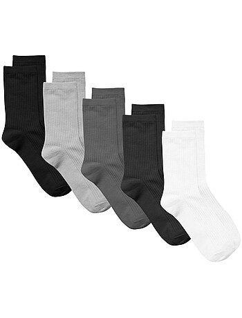 Vero Moda Klara - Pack 5 Pares de Meias para Mulher em Preto, Cinzento e Branco