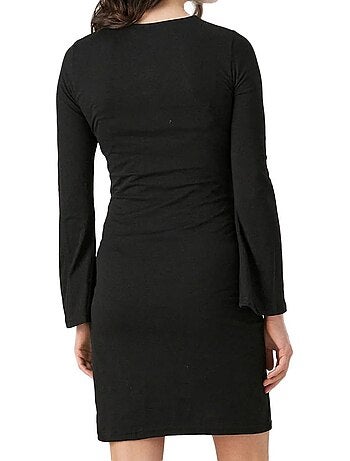 Vero Moda Maternity Robe de Gravidez Preta com Folhos para Mulher