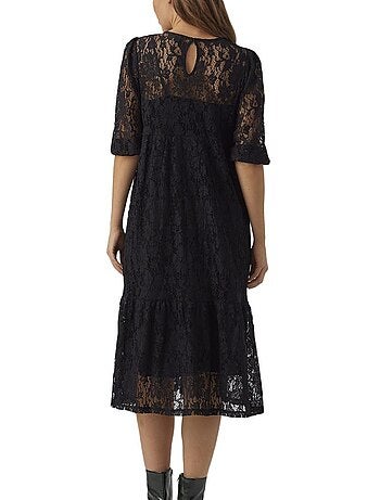 Vero Moda Maternity Robe de Gravidez Preta para Mulher Comprimento Midi