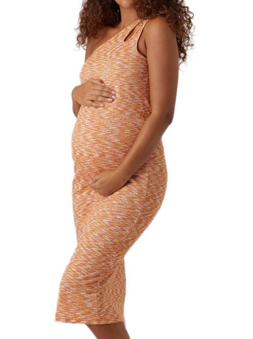 Vero Moda Maternity Zinnia Midi: Vestido Comprido Laranja para Grávida - Kiabi Vero Moda Maternity Zinnia Midi: Vestido Comprido Laranja para Grávida - Kiabi
