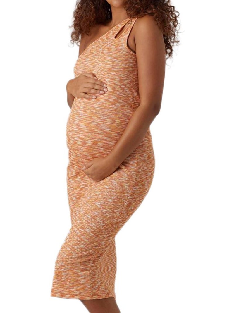 Vero Moda Maternity Zinnia Midi: Vestido Comprido Laranja para Grávida Laranja - Kiabi