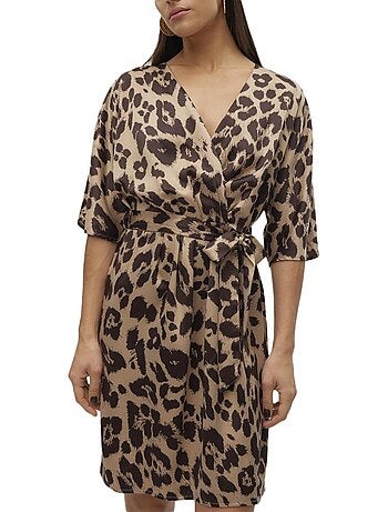 Vero Moda Merle Robe Castanha Leopardo para Mulher