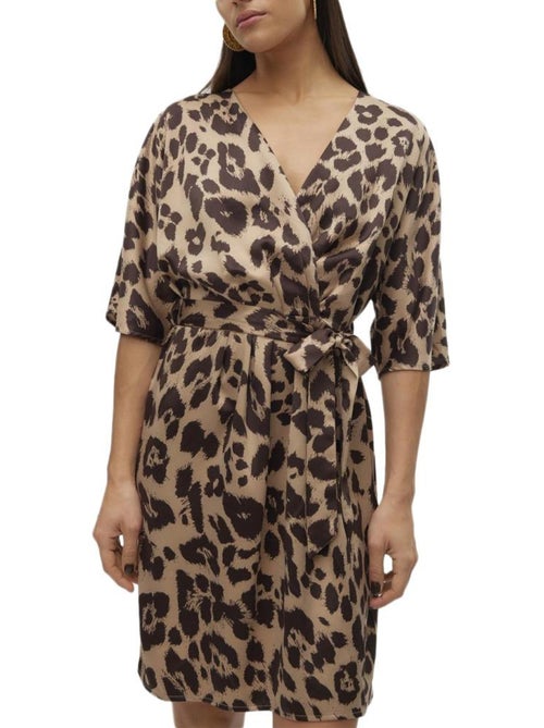 Vero Moda Merle Robe Castanha Leopardo para Mulher - Kiabi Vero Moda Merle Robe Castanha Leopardo para Mulher - Kiabi