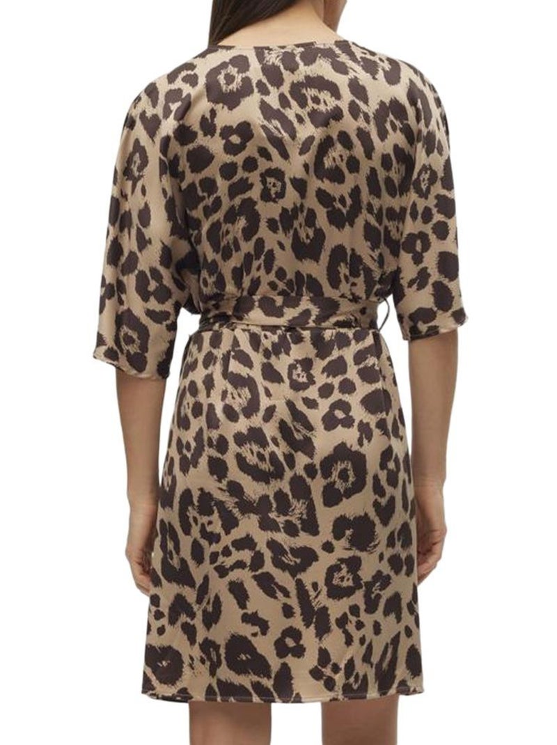 Vero Moda Merle Robe Castanha Leopardo para Mulher Castanho-capuccino - Kiabi