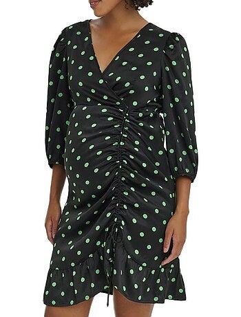 Vero Moda Messi - Robe de Maternidade Preta e Verde para Mulher