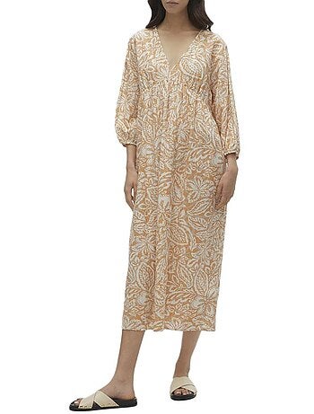 Vero Moda Nethe - Robe Laranja/Cru para Mulher