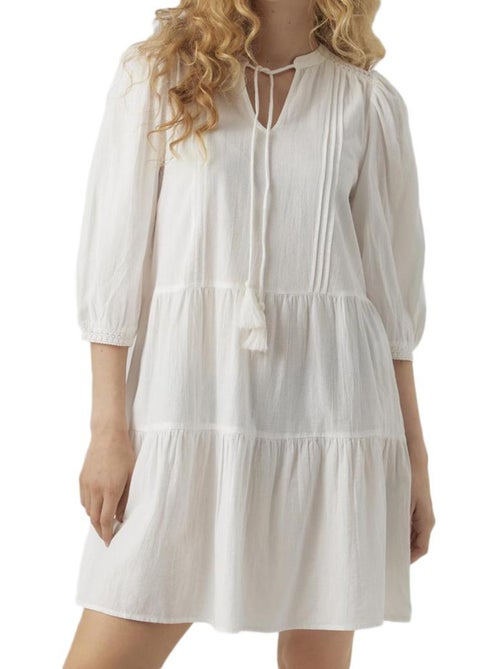 Vero Moda Pretty Robe Branca para Mulher - Kiabi Vero Moda Pretty Robe Branca para Mulher - Kiabi