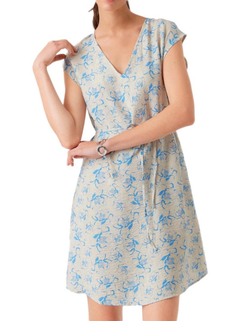 Vero Moda Robe Bege e Azul para Mulher 10296346 Bege - Kiabi