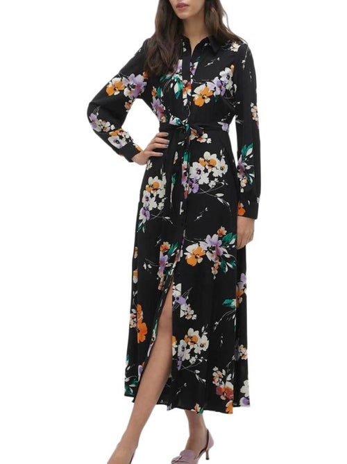 Vero Moda Shilah Naja - Robe Preta com Padrões para Mulher - Kiabi Vero Moda Shilah Naja - Robe Preta com Padrões para Mulher - Kiabi