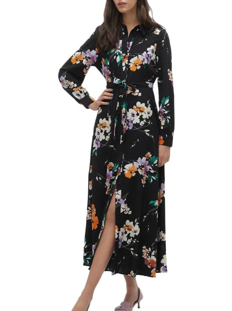 Vero Moda Shilah Naja - Robe Preta com Padrões para Mulher Preto - Kiabi