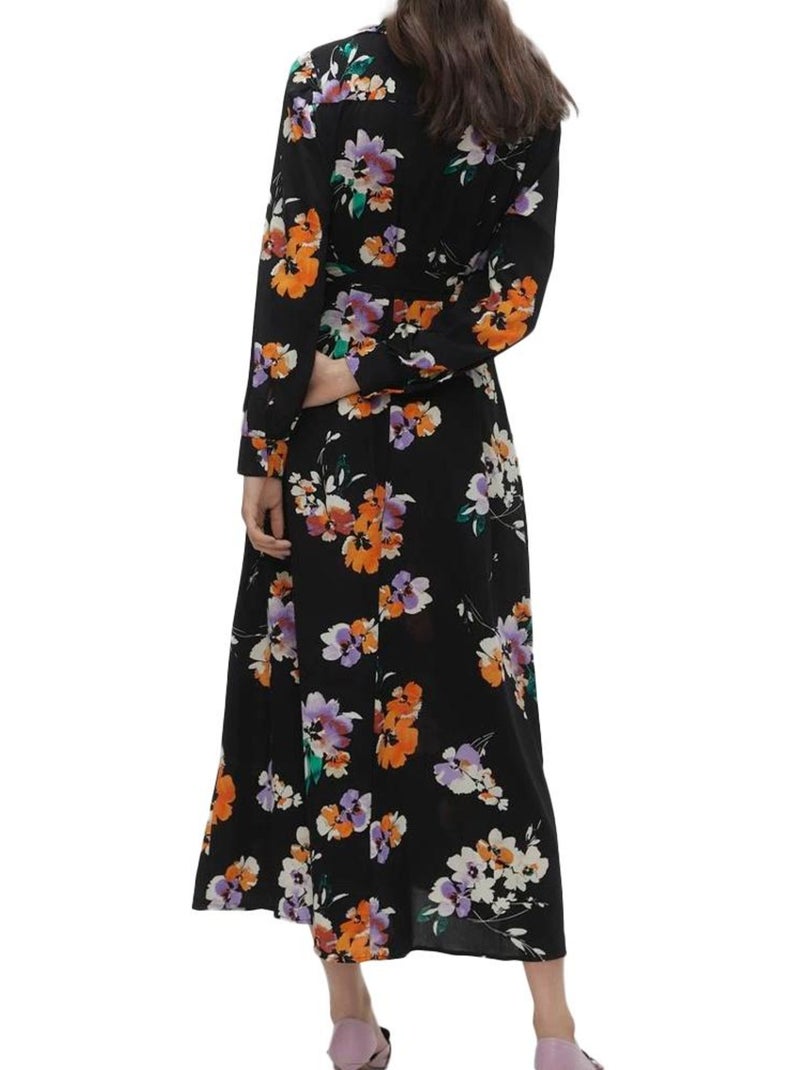 Vero Moda Shilah Naja - Robe Preta com Padrões para Mulher Preto - Kiabi