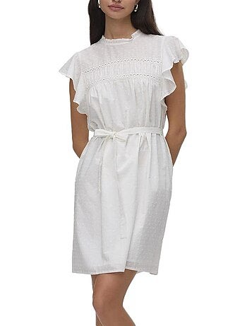 Vero Moda Trine - Robe Branca para Mulher