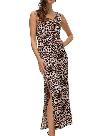 Vero Moda Vestido Comprido Preto/Branco/Castanho para Mulher 10286770