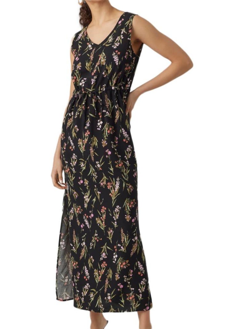 Vero Moda Vestido Comprido Preto/Verde para Mulher 10286770 Preto Multicolorido - Kiabi