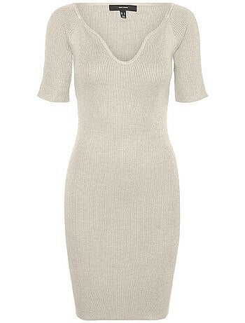 Vero moda willow robe ecru para mulher