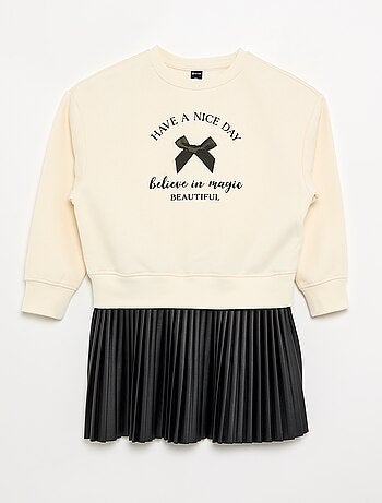 Vestido 2 em 1 - Sweatshirt + saia plissada
