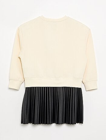 Vestido 2 em 1 - Sweatshirt + saia plissada