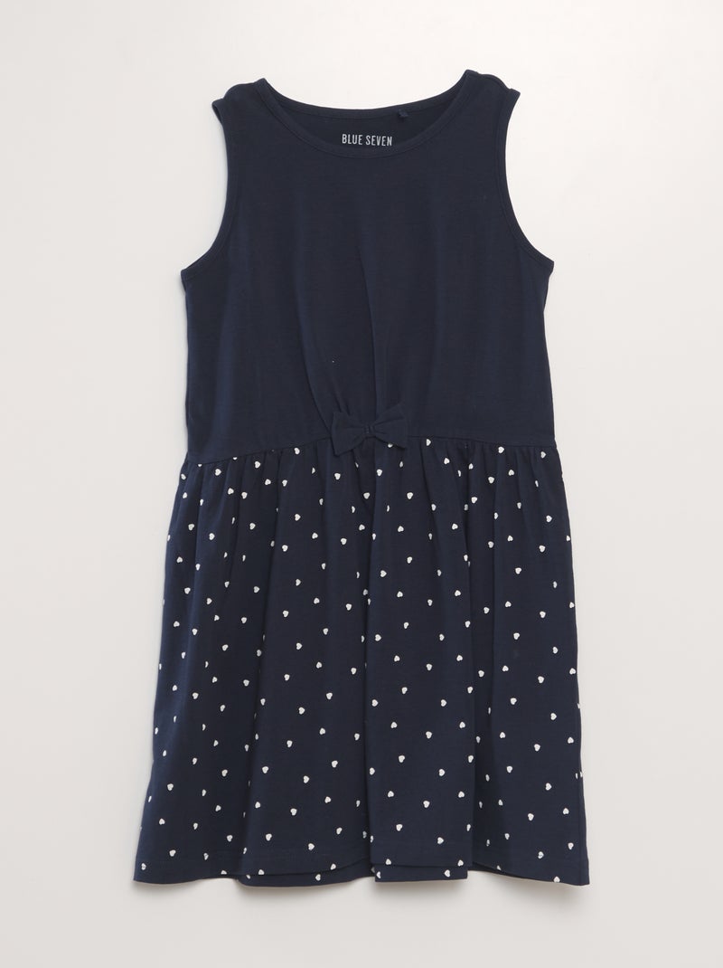 Vestido 2 em 1 com laço AZUL - Kiabi