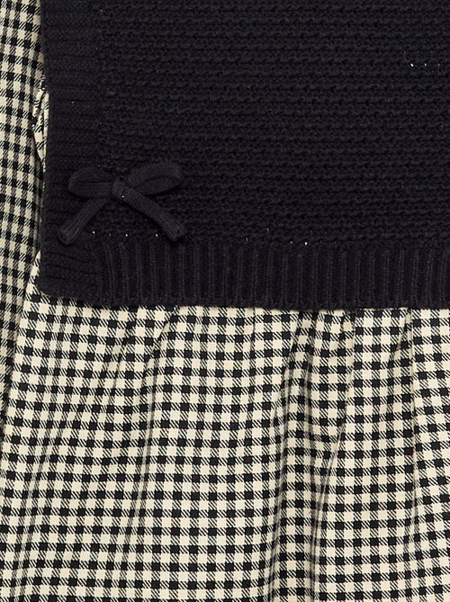 Vestido 2 em 1 com parte de cima em malha e parte de baixo em flanela - Kiabi