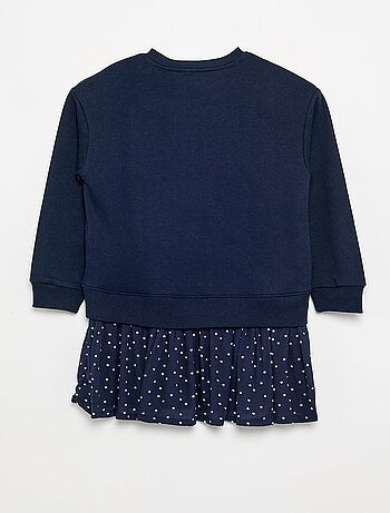 Vestido 2 em 1 com parte de sweat