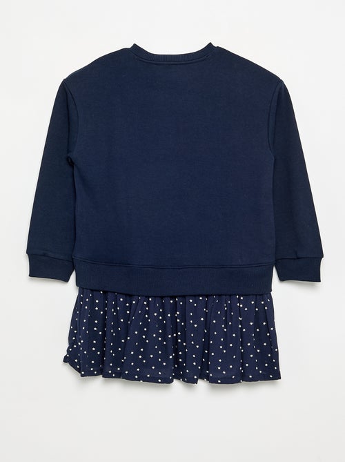 Vestido 2 em 1 com parte de sweat - Kiabi