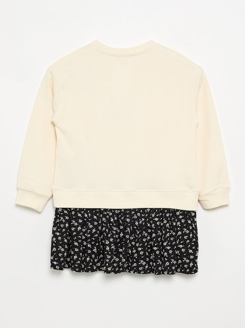 Vestido 2 em 1 com parte de sweatshirt - Kiabi