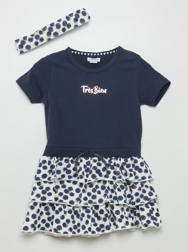 Vestido 2 em 1 estampado AZUL - Kiabi