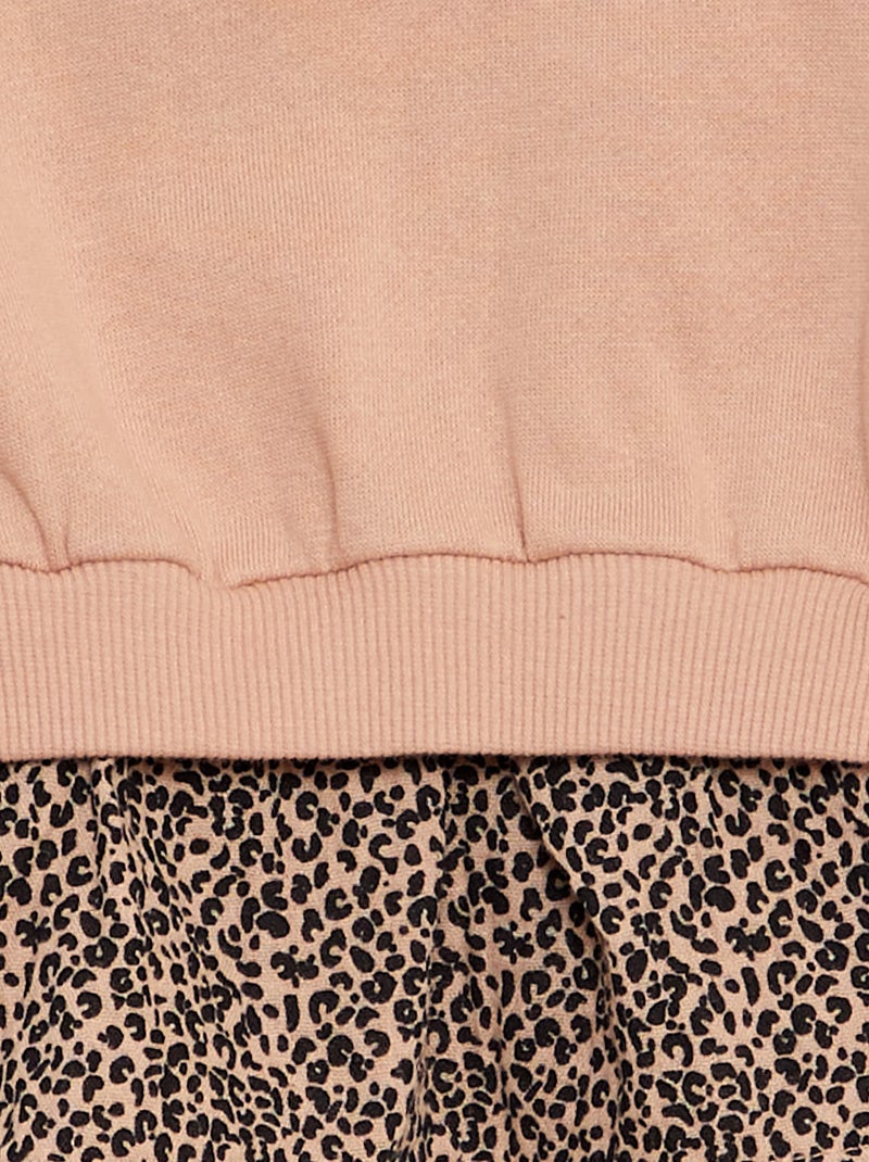 Vestido 2 em 1 estilo sweatshirt BEGE - Kiabi