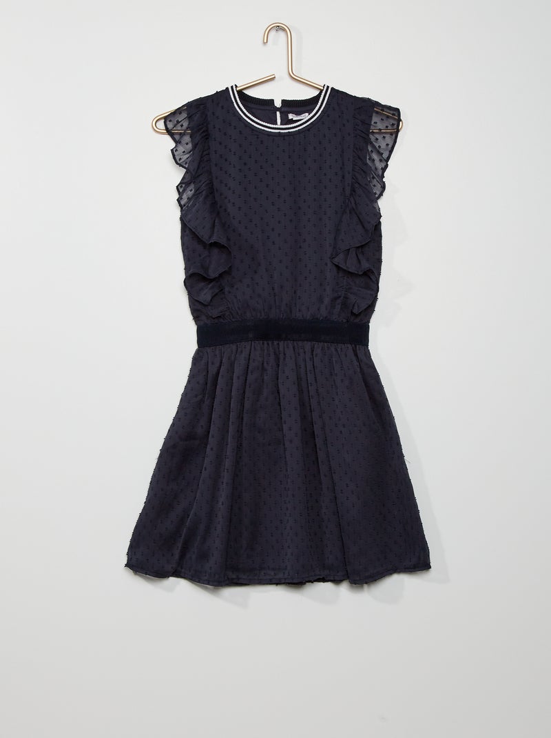 Vestido a ponto cheio Azul Marinho - Kiabi