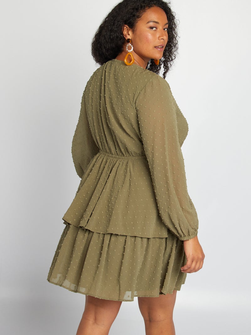 Vestido a ponto cheio CAQUI - Kiabi