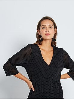 Vestido a ponto cheio - Kiabi