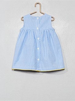 Vestido à riscas com estampado 'frutos' - Kiabi