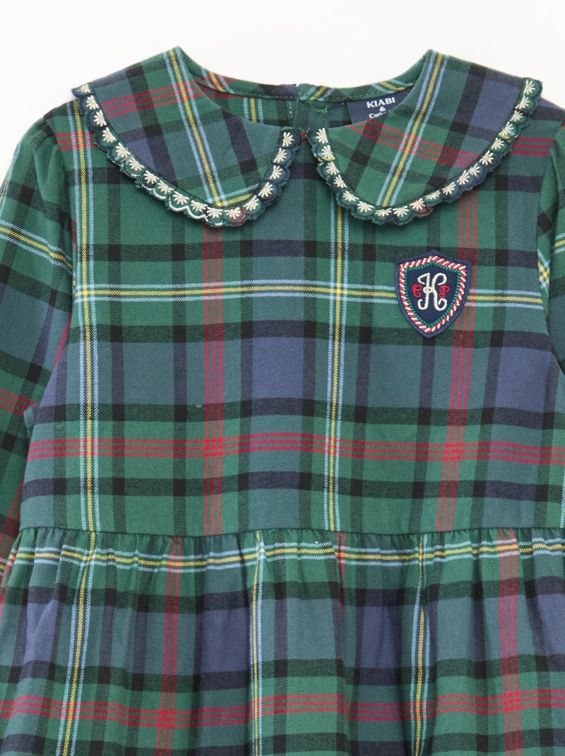 Vestido aos quadrados 'Kiabi & Catherine Painvin' em algodão Verde - Kiabi