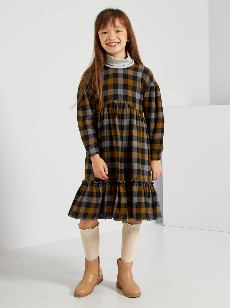 Vestido aos quadrados Quadriculado - Kiabi