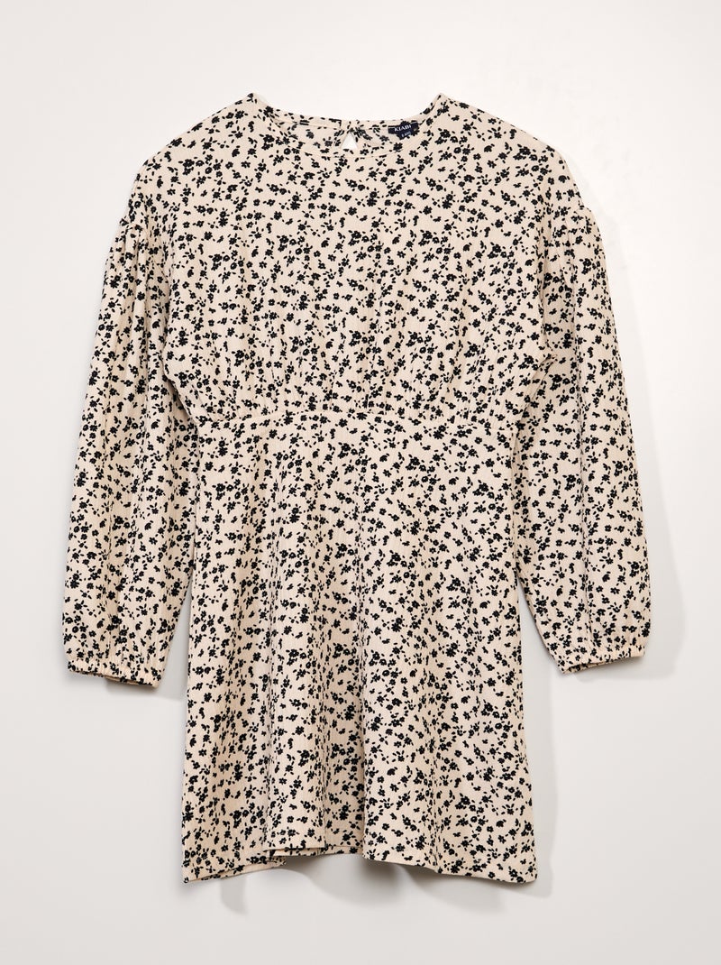 Vestido às flores BEGE - Kiabi