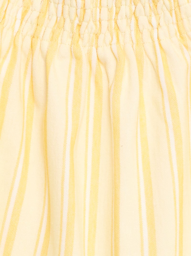 Vestido às riscas com alças Amarelo - Kiabi