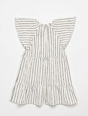 Vestido às riscas com corte evasé