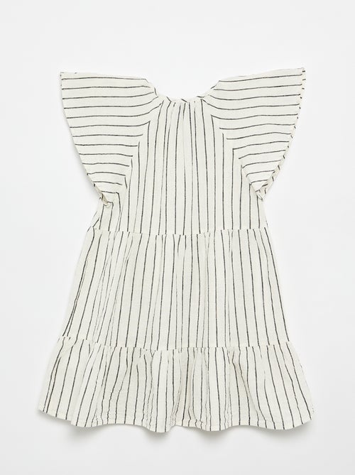 Vestido às riscas com corte evasé - Kiabi